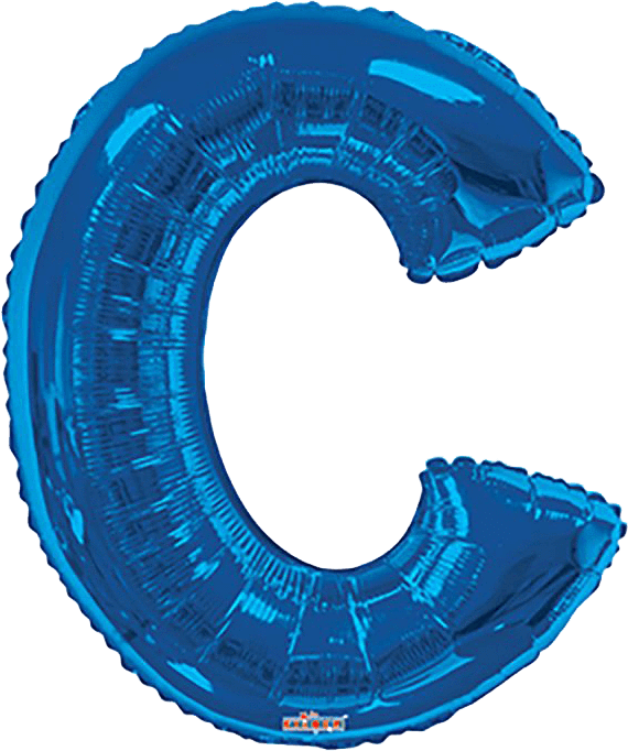 Convergram Mylar & Foil Blue Letter C 34″ Balloon