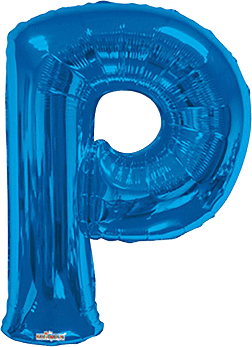 Convergram Mylar & Foil Blue Letter P 34″ Balloon