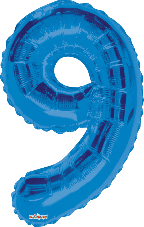 Blue Number 9 Balloon 34″
