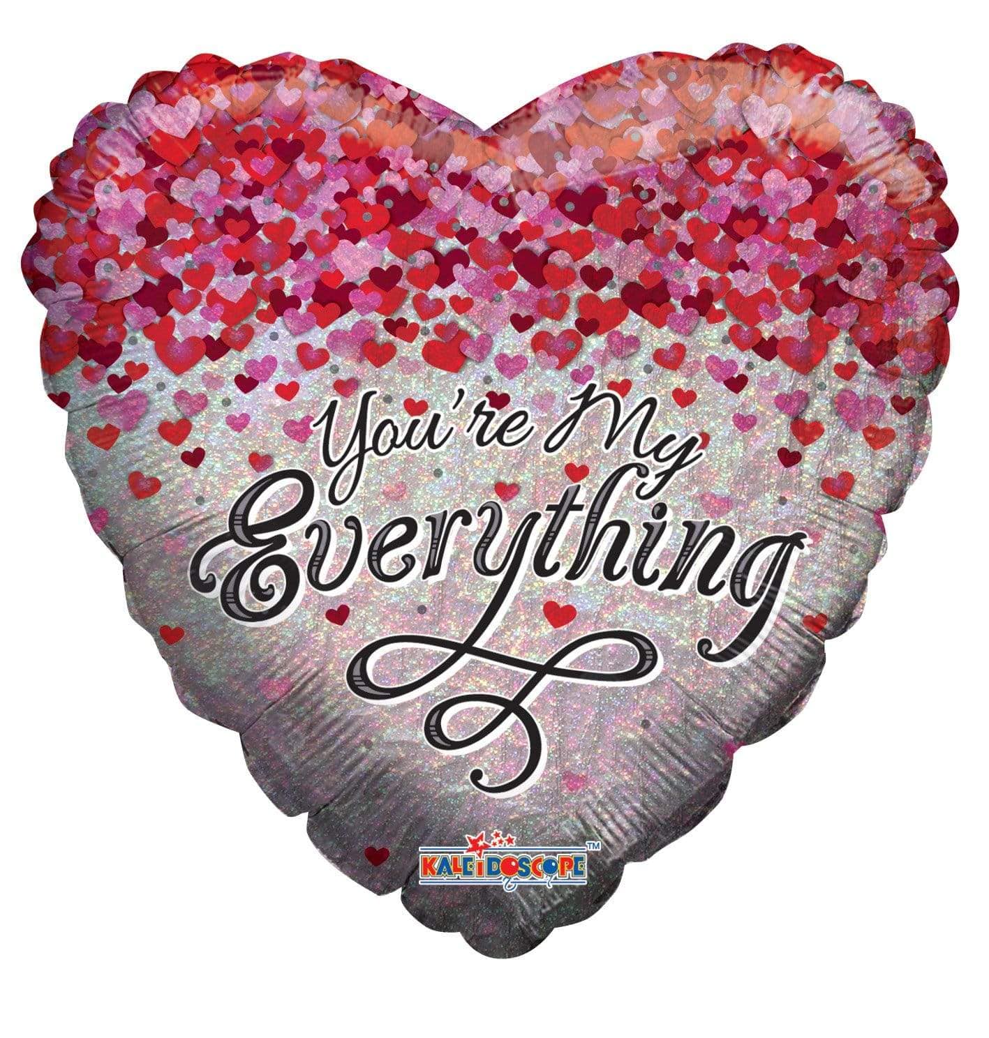 Convergram Mylar & Foil Confetti Hearts You're My Everything 18″ Holographic Balloon