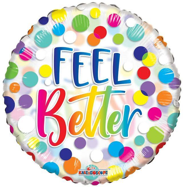 Convergram Mylar & Foil Feel Better Colorful Dots 18″ Balloon