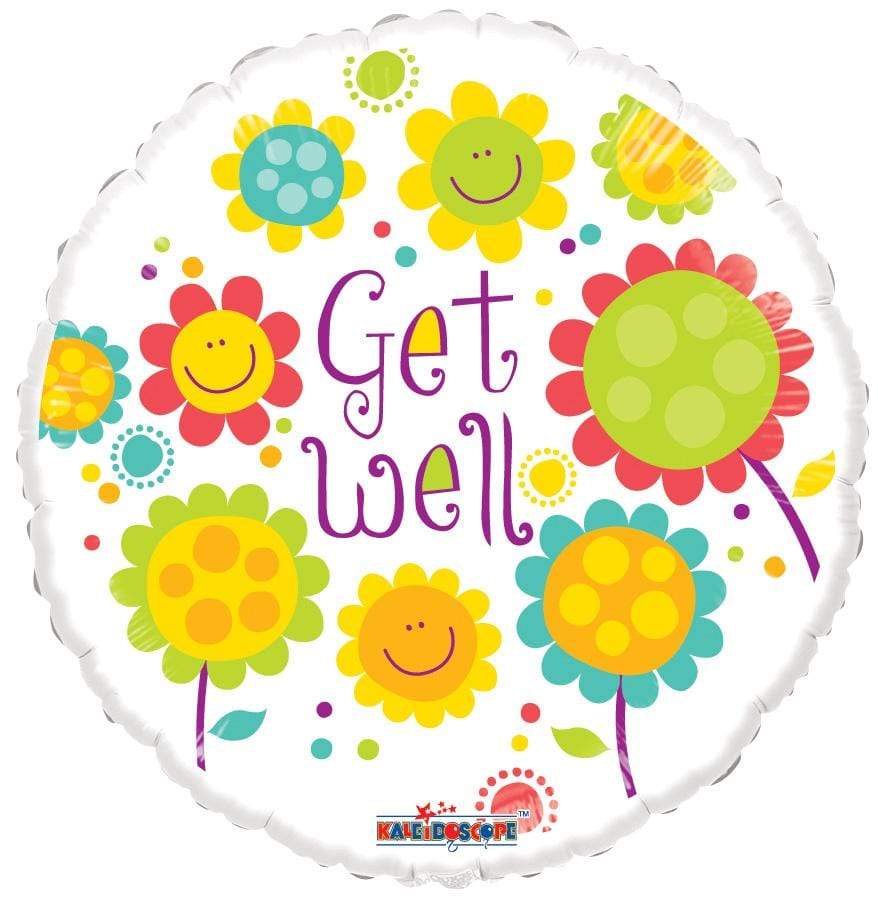 Get Well Smiling Flowers 18″ Gellibean Balloon