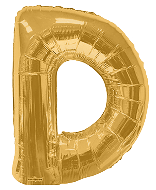 Convergram Mylar & Foil Gold Letter D 34″ Balloon