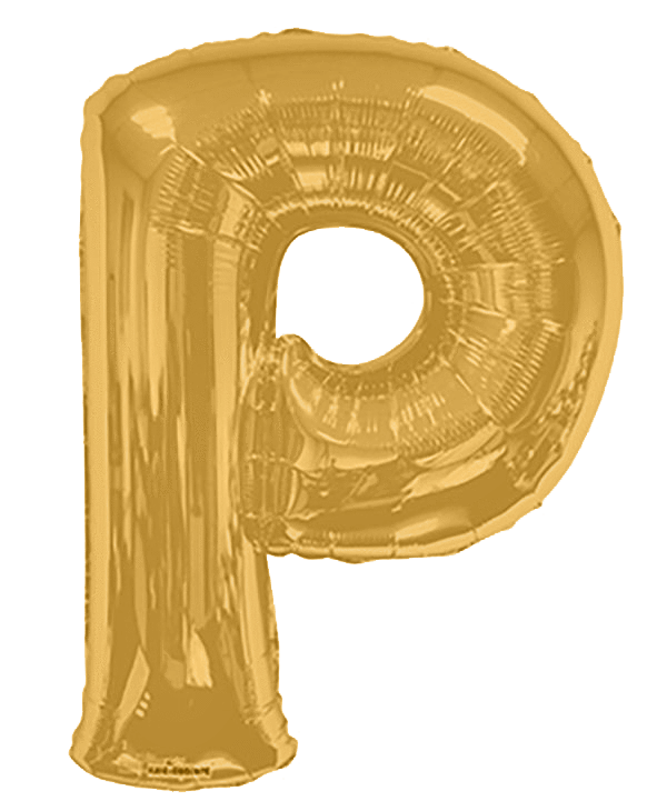 Convergram Mylar & Foil Gold Letter P 34″ Balloon