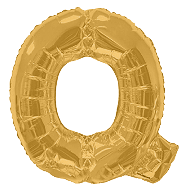 Convergram Mylar & Foil Gold Letter Q 34″ Balloon