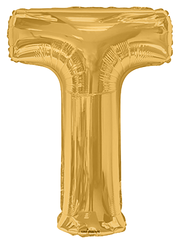 Convergram Mylar & Foil Gold Letter T 34″ Balloon