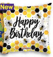 Convergram Mylar & Foil Happy Birthday Honey Bees 18″ Balloon