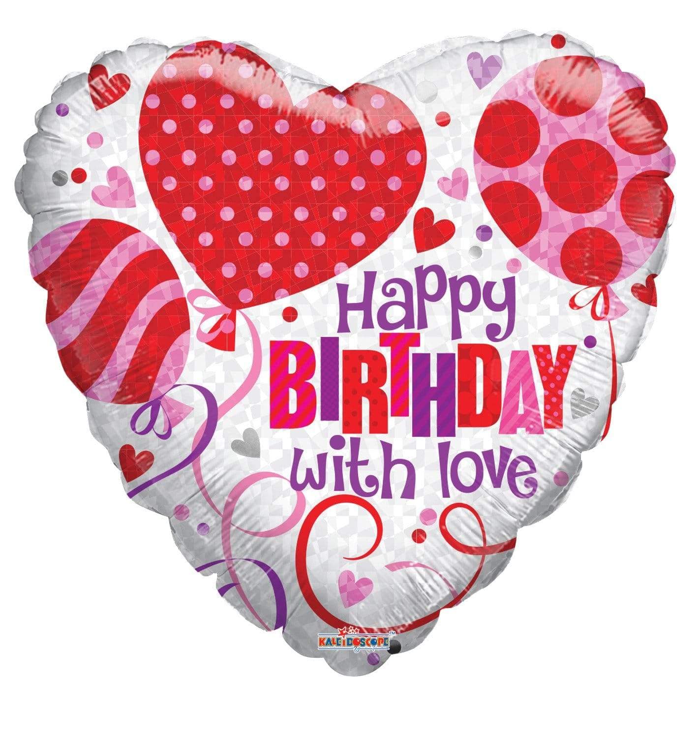 Convergram Mylar & Foil Happy Birthday With Love 18″ Balloon