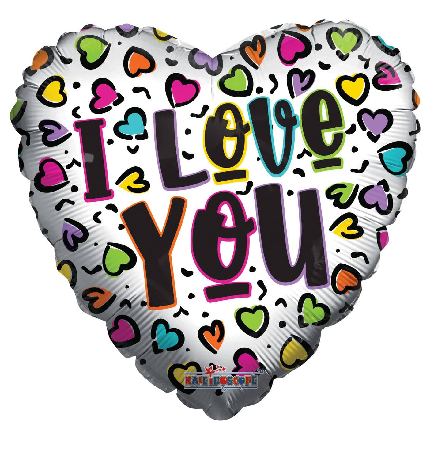 Convergram Mylar & Foil I Love You Animal Print Hearts 18″ Balloon