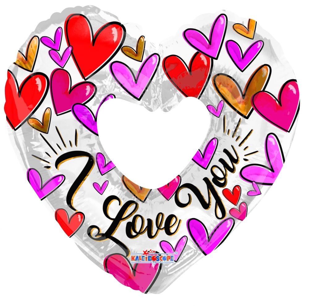 Convergram Mylar & Foil I Love You Trendy Hearts 36″ Balloon