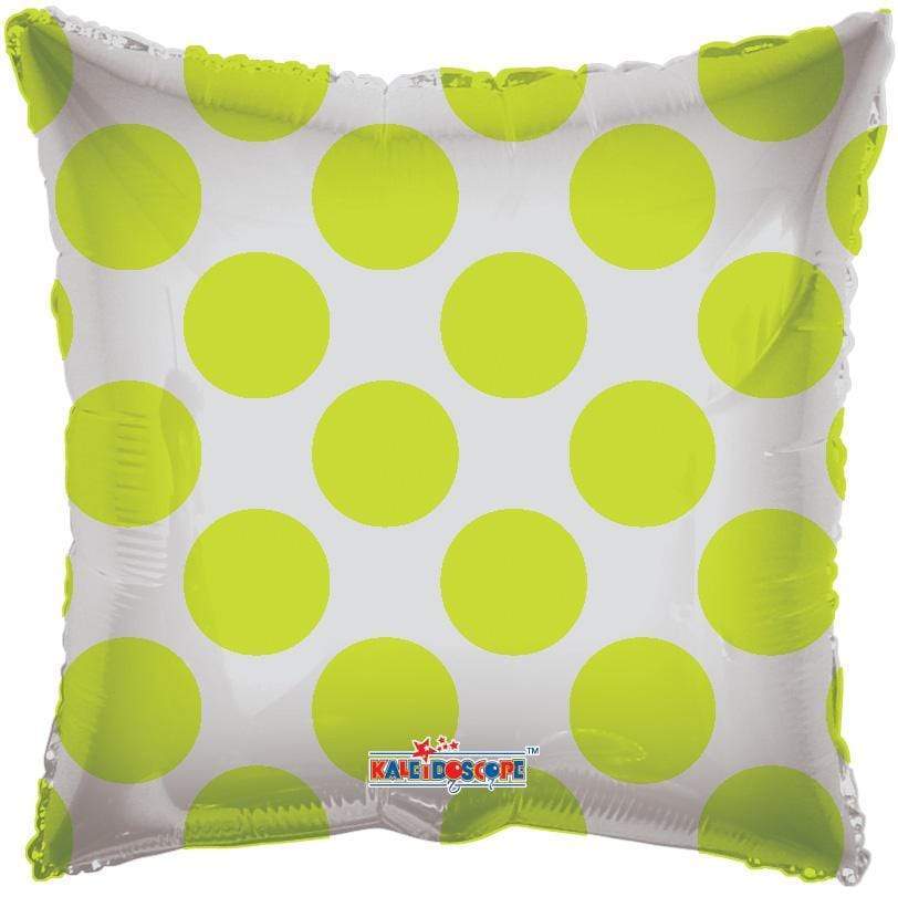 Convergram Mylar & Foil Lime Green Polka Dot Circles Clear View 18″ Balloon