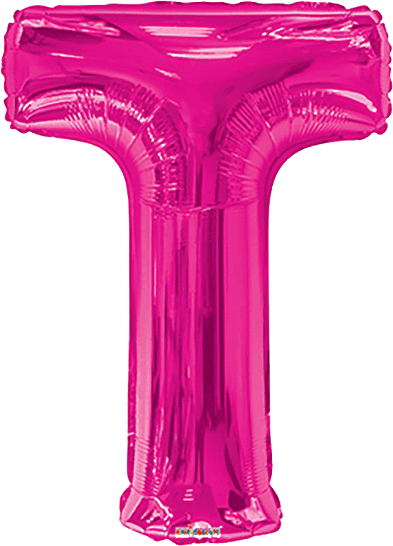 Convergram Mylar & Foil Pink Letter T 34″ Balloon