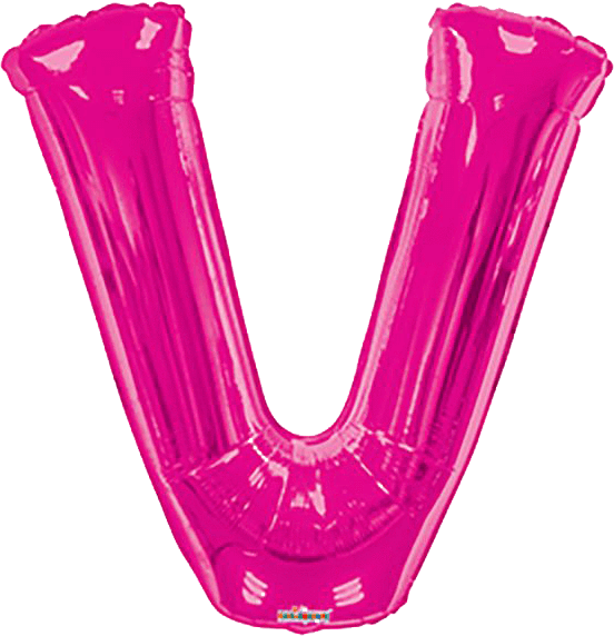 Convergram Mylar & Foil Pink Letter V 34″ Balloon
