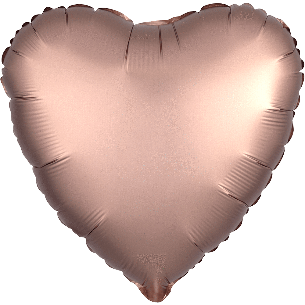 Convergram Mylar & Foil Rose Copper Heart Matte 18″ Balloon