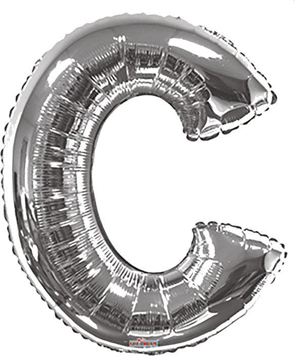 Convergram Mylar & Foil Silver Letter C 34″ Balloon