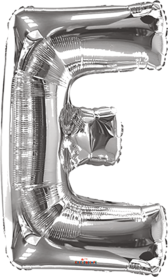 Convergram Mylar & Foil Silver Letter E 34″ Balloon