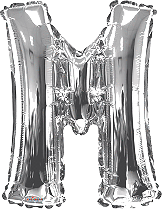 Silver Letter M 34″ Balloon