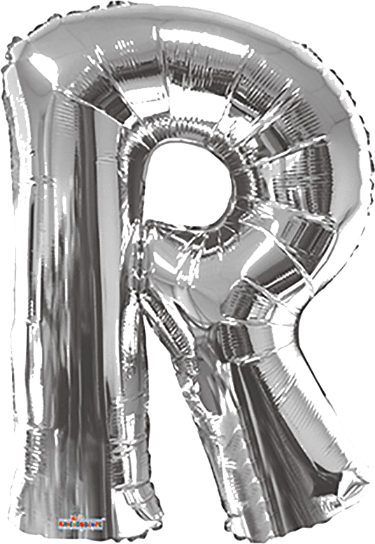 Convergram Mylar & Foil Silver Letter R 34″ Balloon