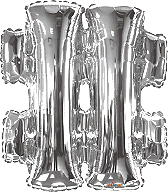 Silver Pound Sign (Hashtag) 34″ Balloon