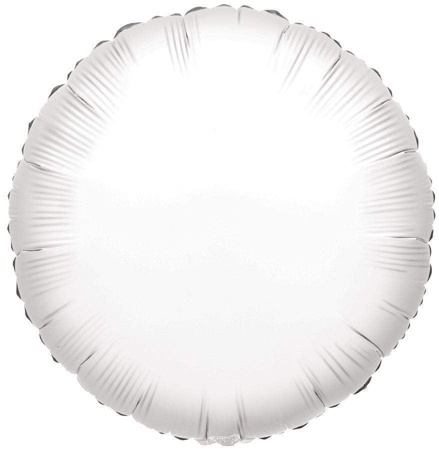 Convergram Mylar & Foil White Round 18″ Metallized Balloon
