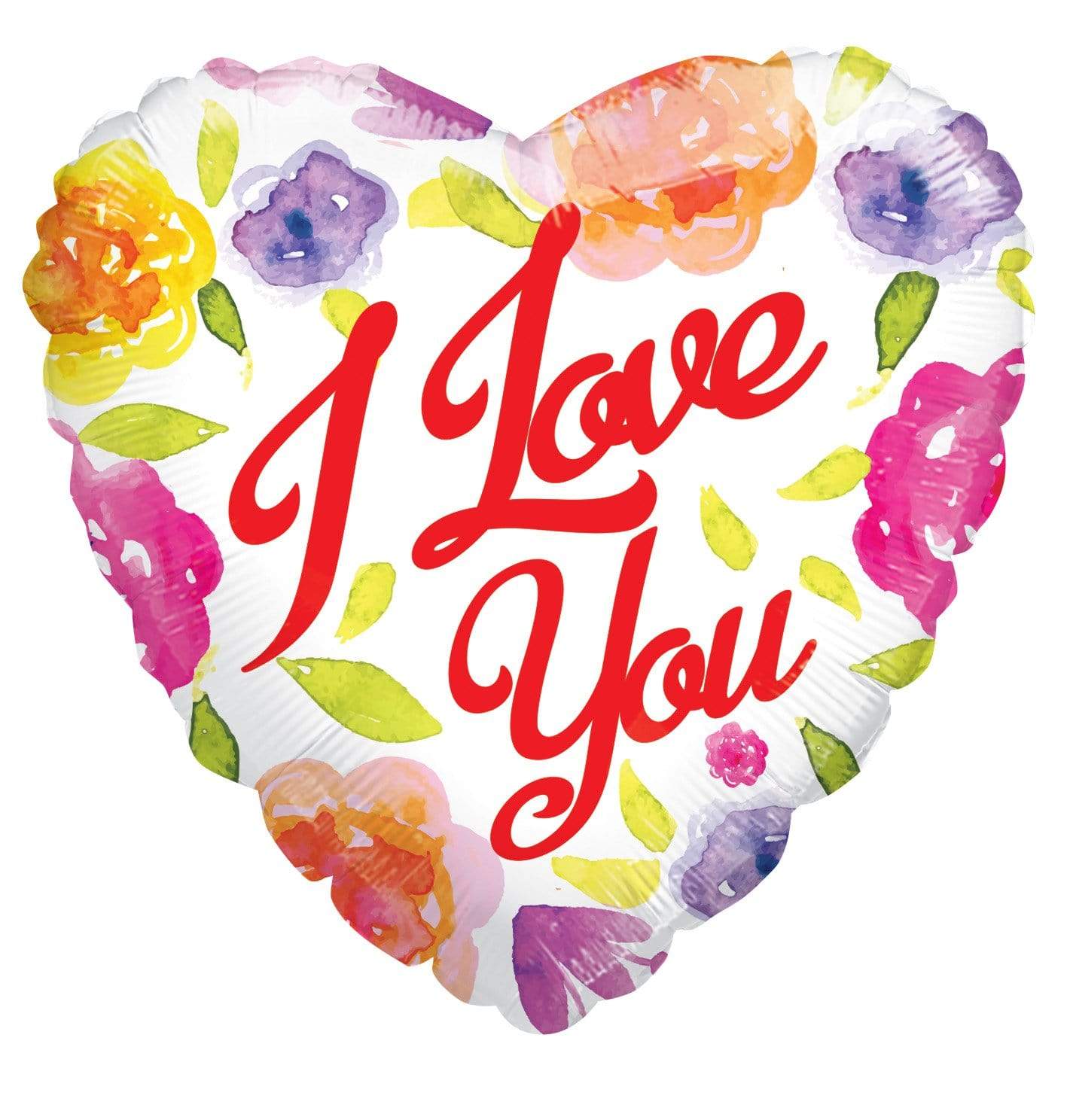 Convergram Watercolor Love Roses 18″ Heart Balloon