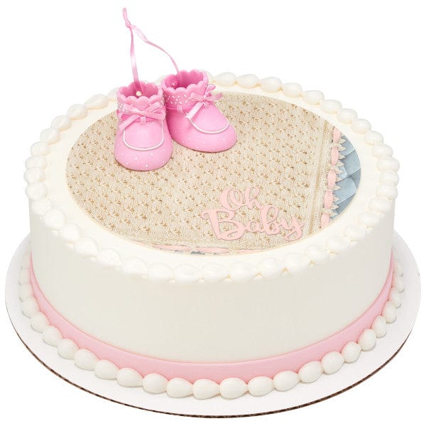DecoPac Party Supplies Pink Baby Booties Cake Kit