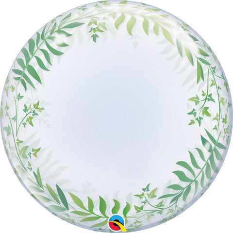 Elegant Greenery 24″ Bubble Balloon by Qualatex from Instaballoons