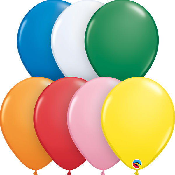 Standard Assortment with White 9″ Latex Balloons (100)