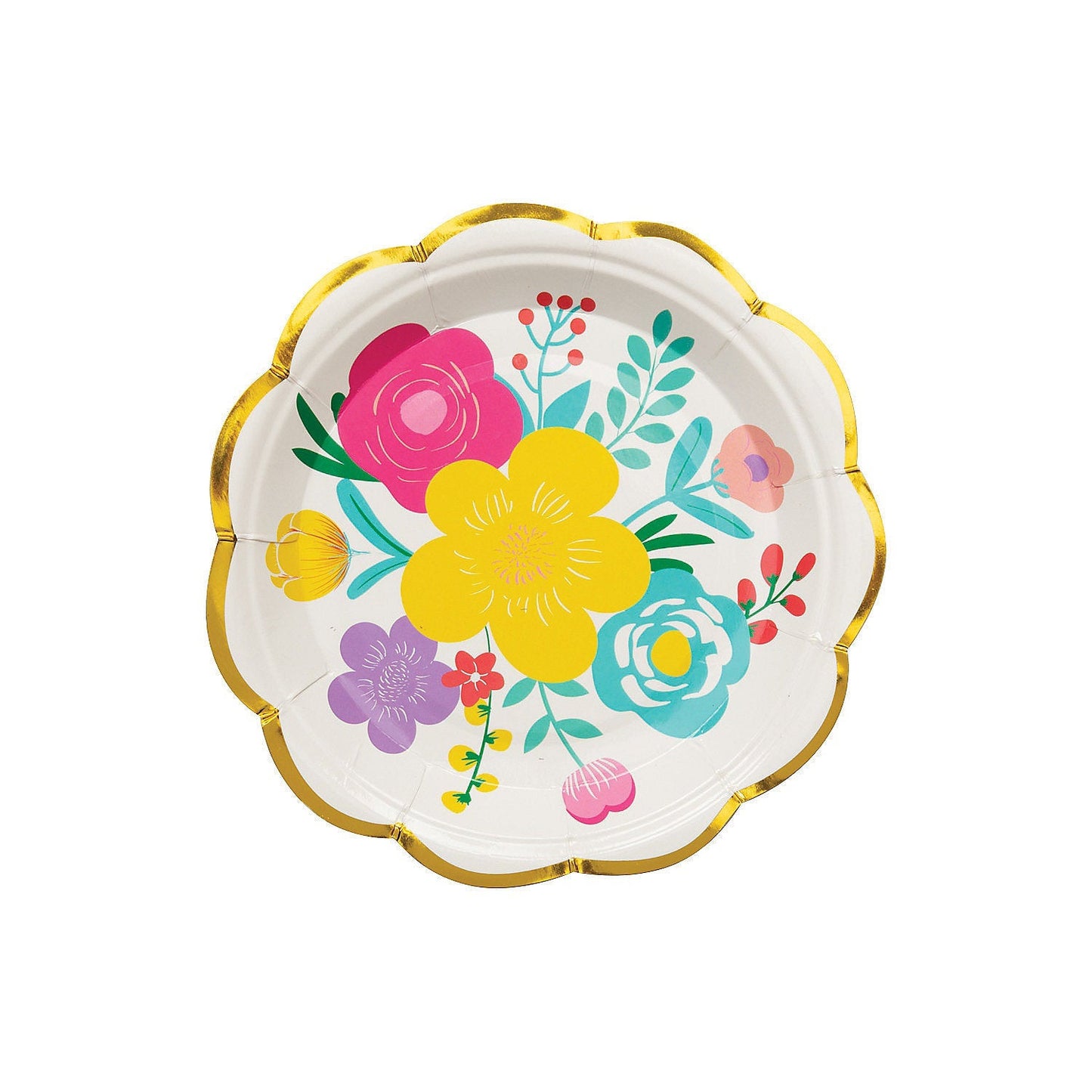 Fiesta Floral Bright Dessert Plates 7″ by Fun Express from Instaballoons