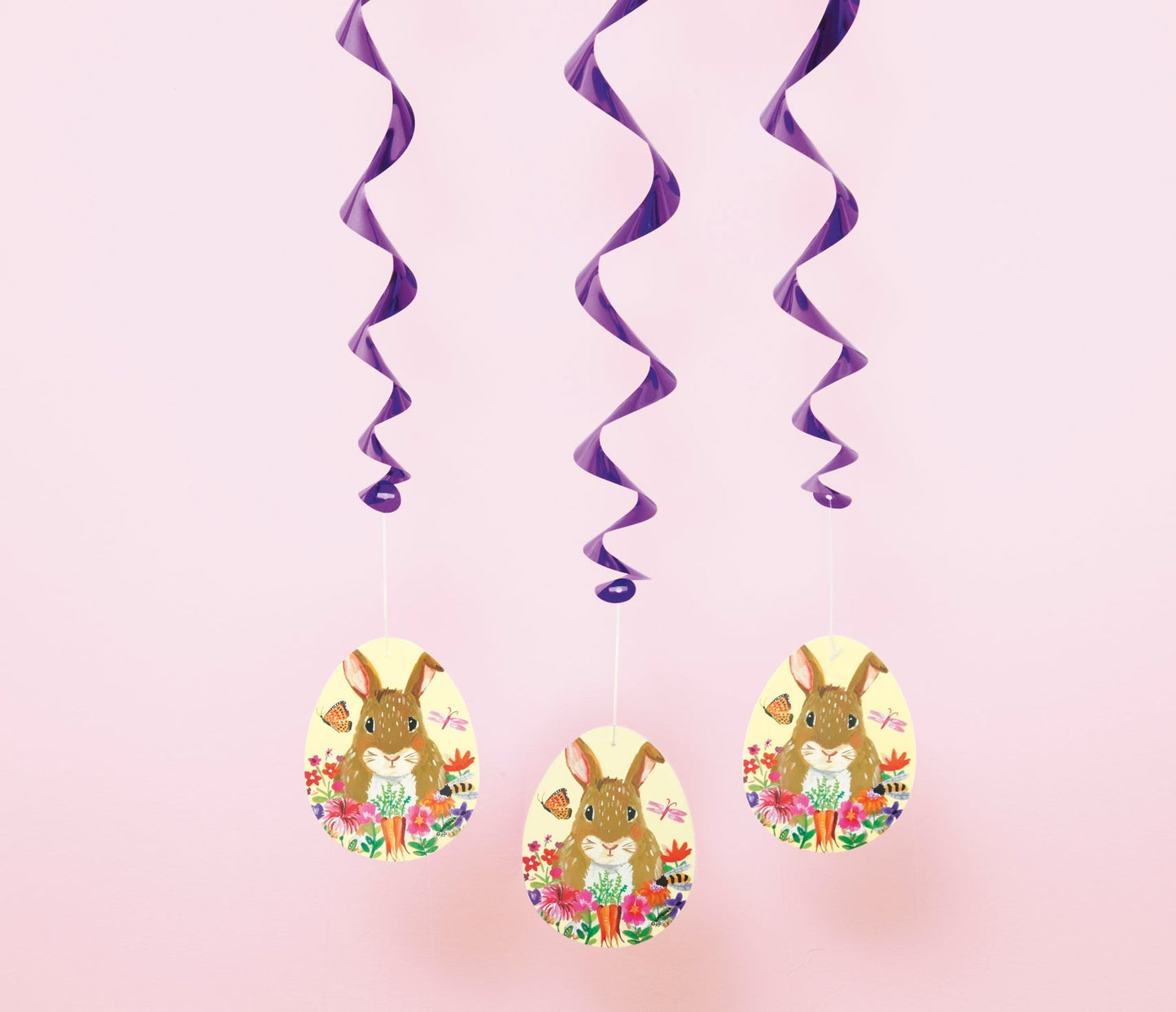 Floral Easter Bunny Hanging Swirl Decorations by Unique from Instaballoons