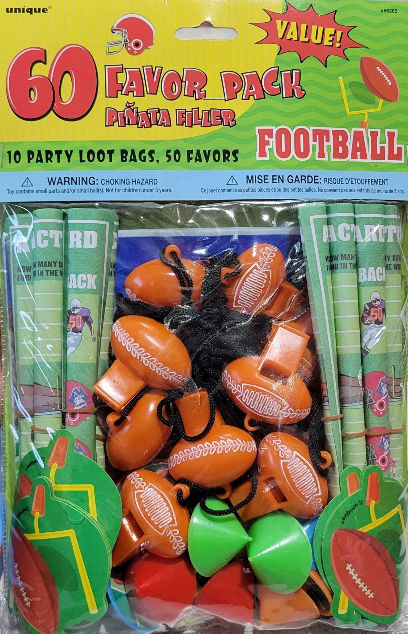 Football Party Favor Pack 60ct - Unique