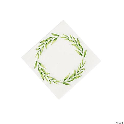 Fun Express Party Supplies Spring Greenery Beverage Napkins 5″ (16 count)