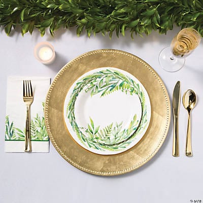 Fun Express Party Supplies Spring Greenery Paper Dinner Plates 9″ (8 count)