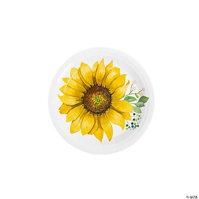 Fun Express Party Supplies Sunflower Plates 7″ (8 count)