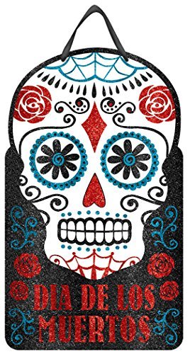 Glossy Sign - Skull Dia de los Muertos - The Beistle Company