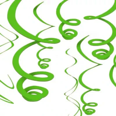 Green Swirl Decoration 12pc - Amscan