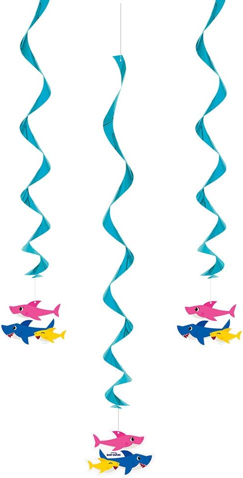 Hanging Swirl Decorations - Baby Shark (3ct) - Unique