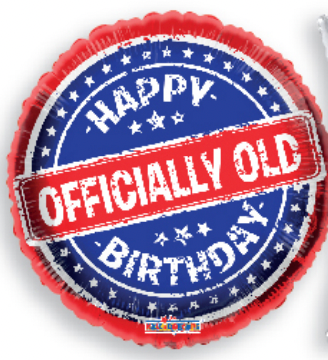 Happy Birthday Officially Old 18″ Foil Balloon by Convergram from Instaballoons