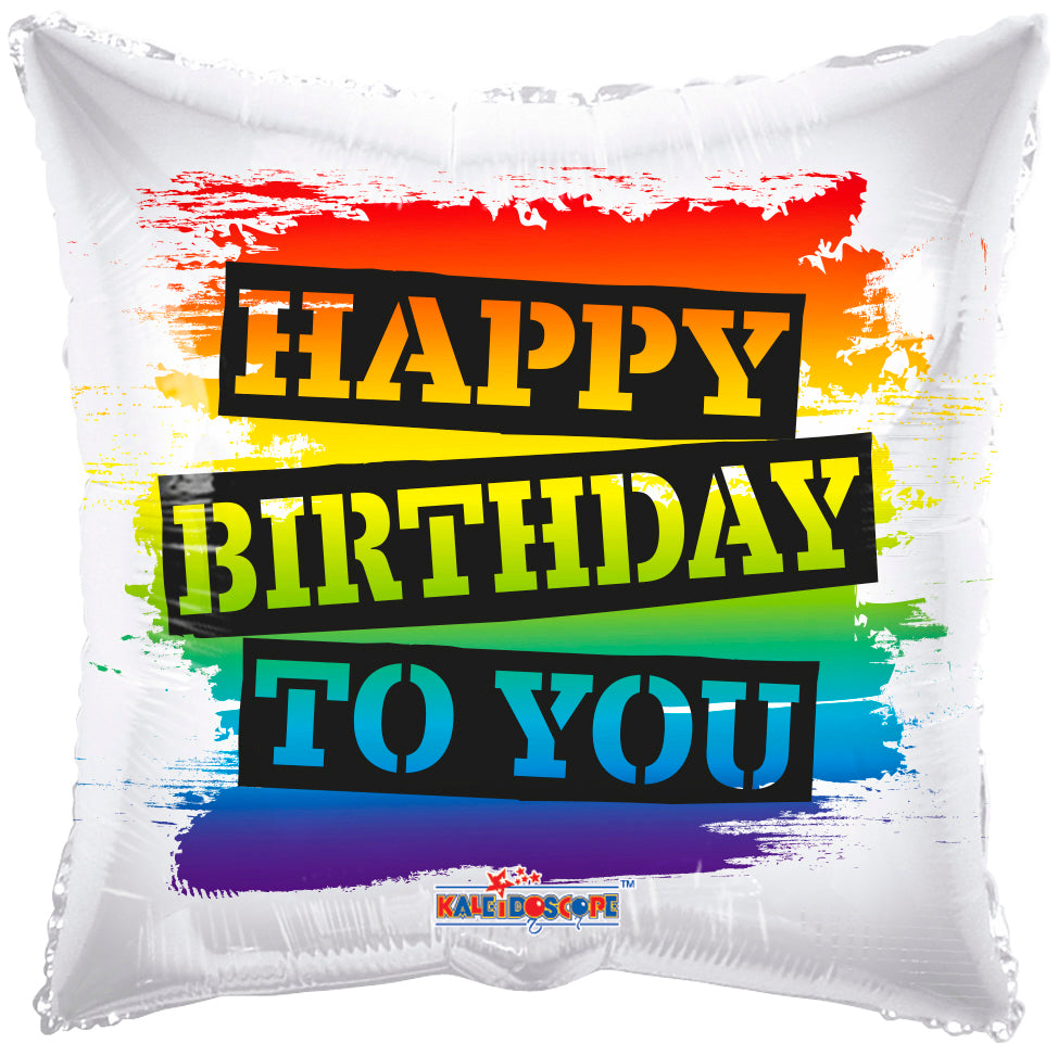 Happy Birthday To You Rainbow 18″ Foil Balloon by Convergram from Instaballoons
