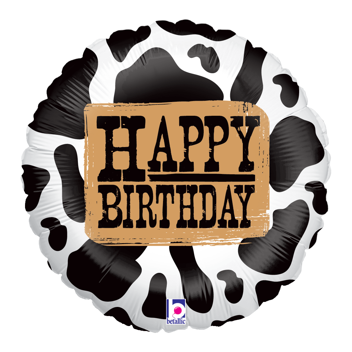 Happy Birthday Western Cowprint 18″ Foil Balloon by Betallic from Instaballoons