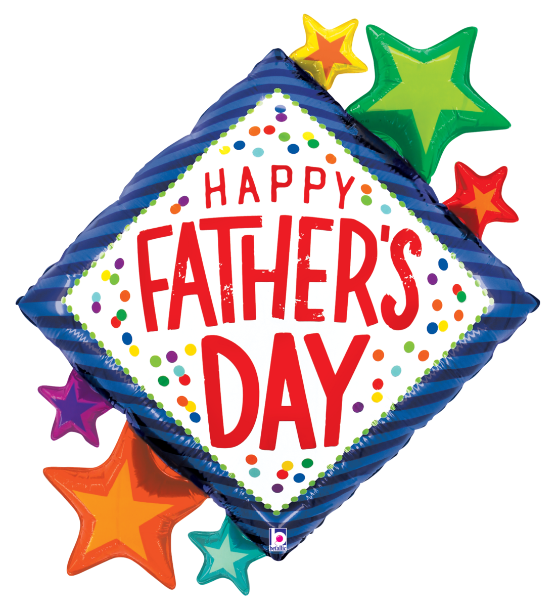 Happy Father's Day Diamond Star 38″ Foil Balloon by Betallic from Instaballoons