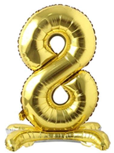 Imported Mylar & Foil #8 Gold Standing 34″ Balloon