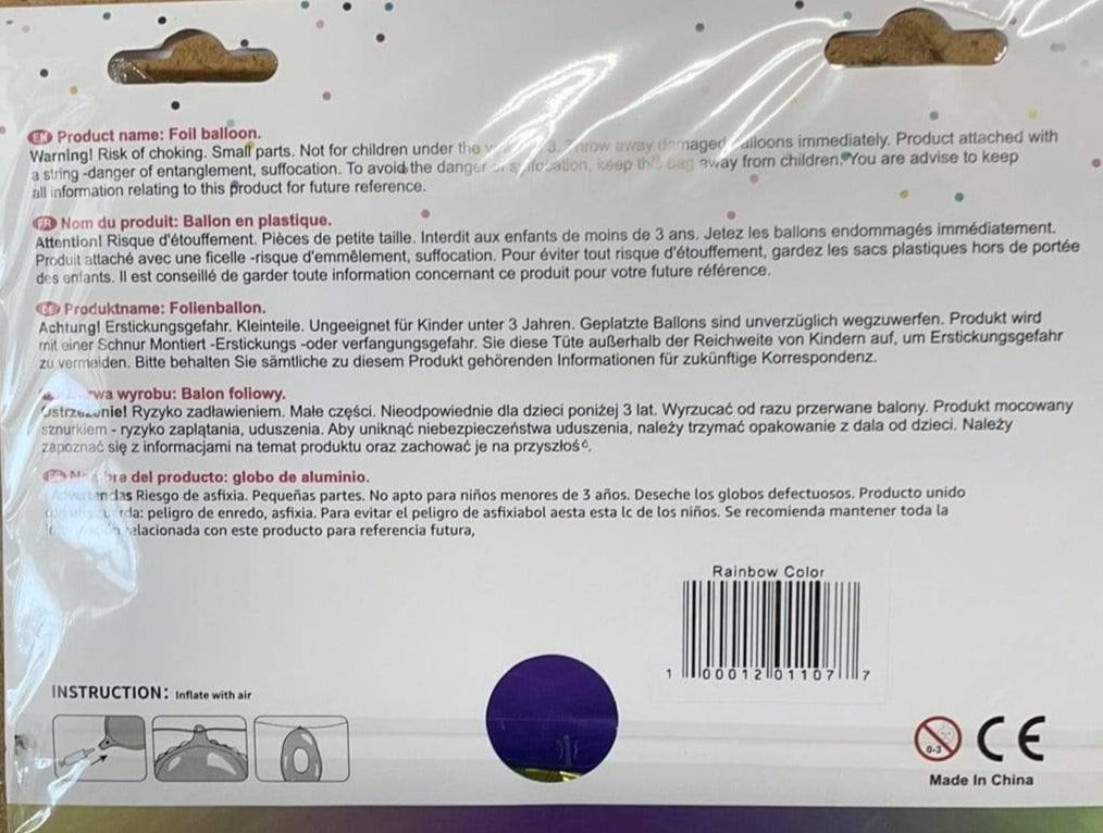 Imported Mylar & Foil Happy Birthday 16″ Rainbow Balloon Banner Set