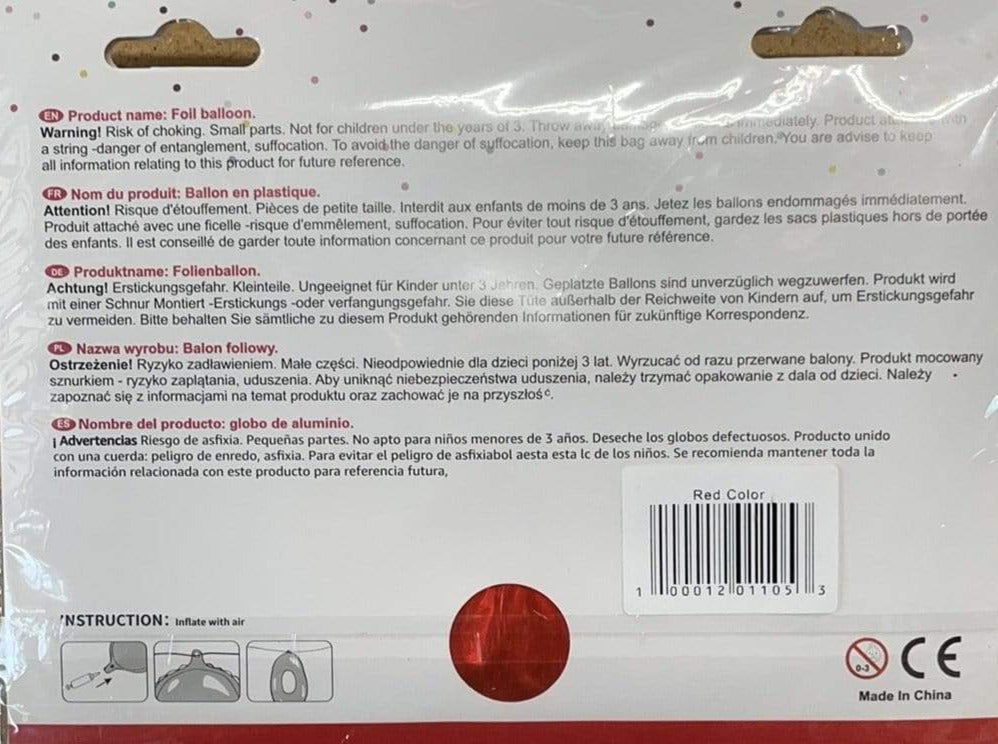 Imported Mylar & Foil Happy Birthday 16" Red Balloon Banner Set