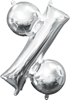 instaballoons Mylar & Foil Silver / % Silver 16" Small Balloon Letters and Numbers