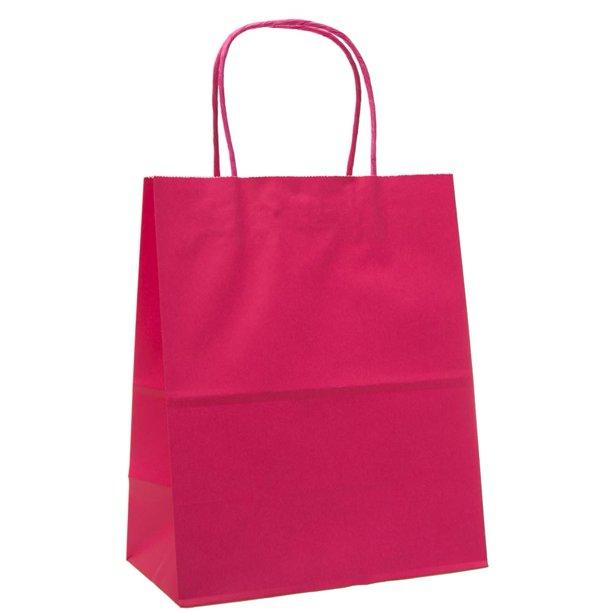 instaballoons Party Supplies Kraft Bags - Pink (12 count)