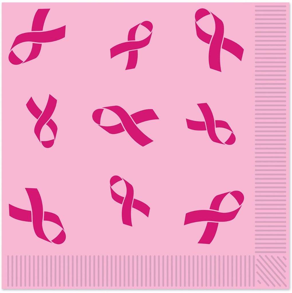 instaballoons Party Supplies Pink Ribbon Lunch Napkins (16 count)