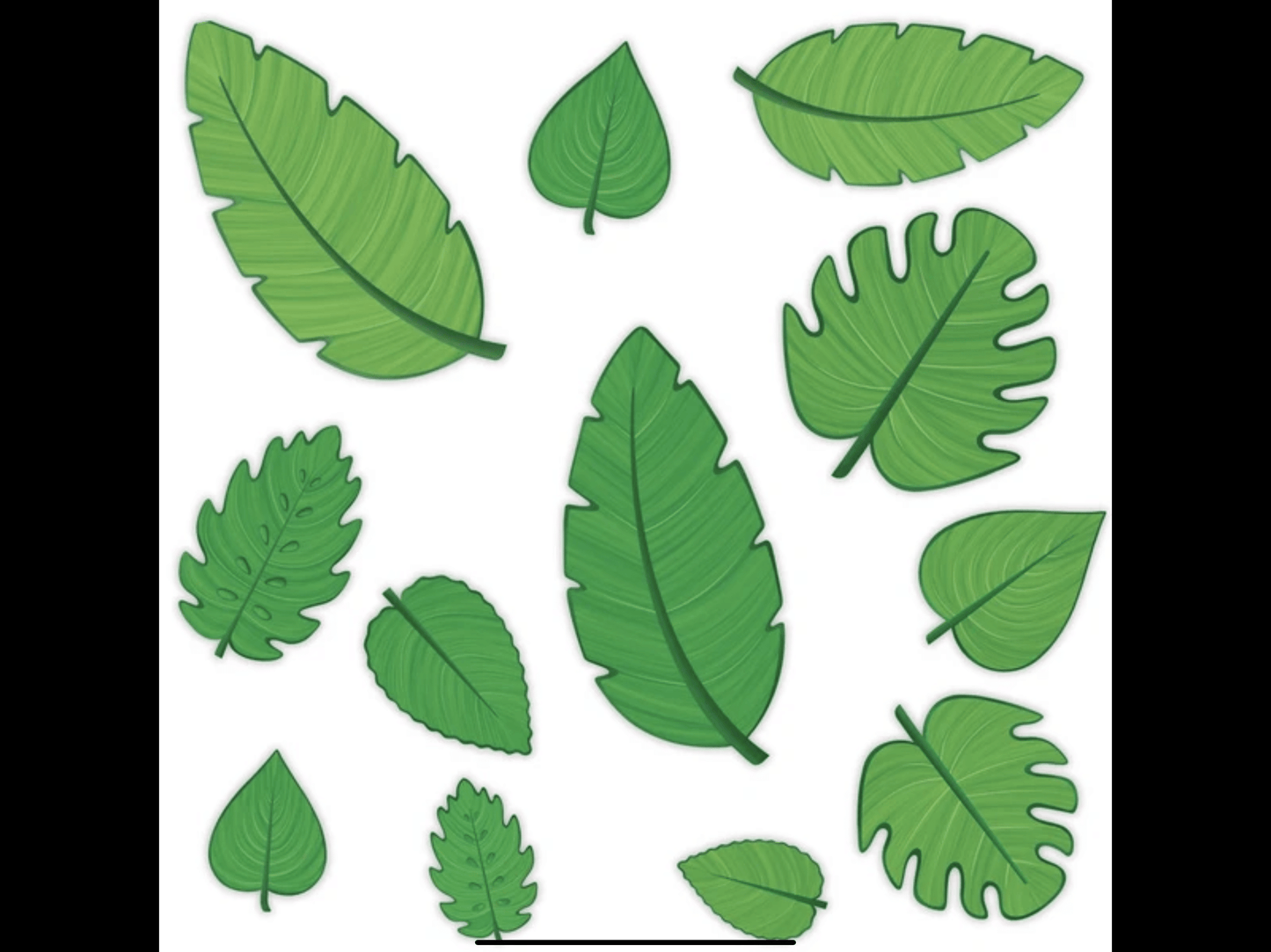 instaballoons Party Supplies Tropical Leaf Cutouts 12 count