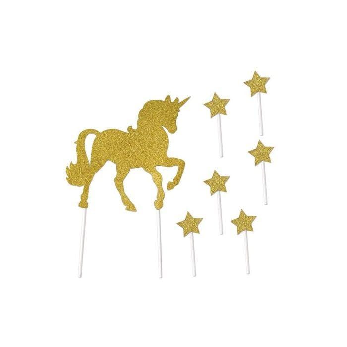 instaballoons Party Supplies Unicorn Cake Topper (7 count)