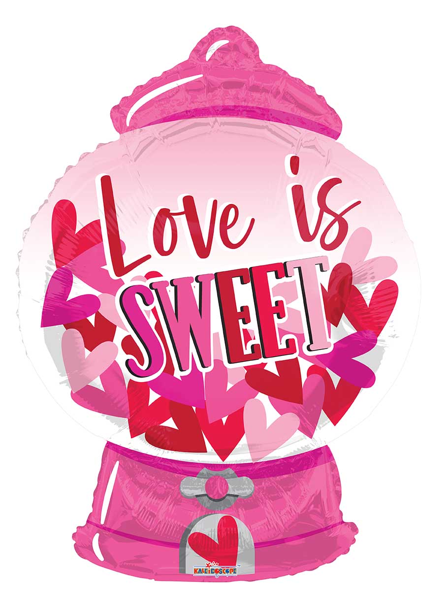 Love Is Sweet Candy Machine 28″ Foil Balloon by Convergram from Instaballoons